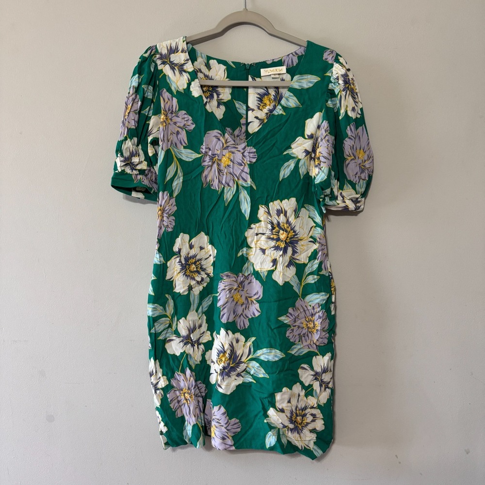 Yumi Kim Anthropologie Womens Small Water Lilly Emerald Shift Dress
